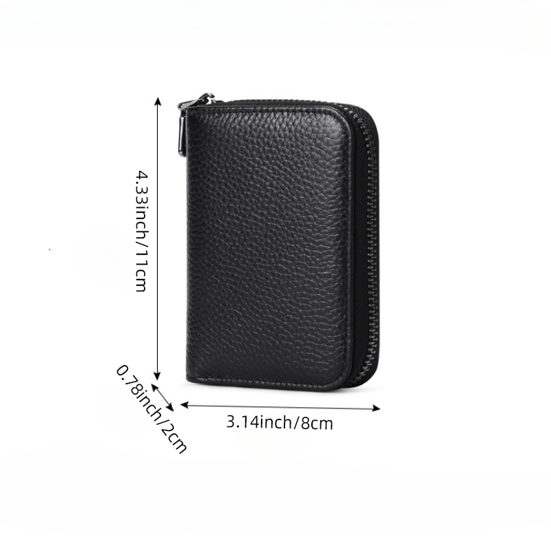 Men's RFID Blocking Zipper Wallet Leather Card Holder