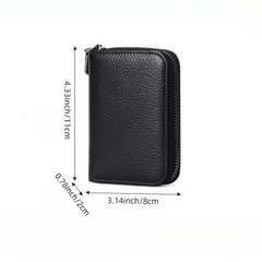 Men's RFID Blocking Zipper Wallet Leather Card Holder