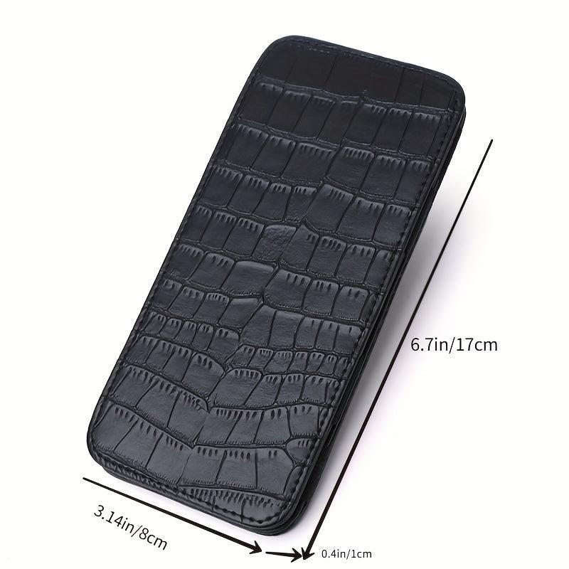 Slim Money Clip Wallet Crocodile Print Long Wallet 3 Card Slots