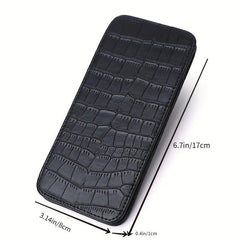 Slim Money Clip Wallet Crocodile Print Long Wallet 3 Card Slots