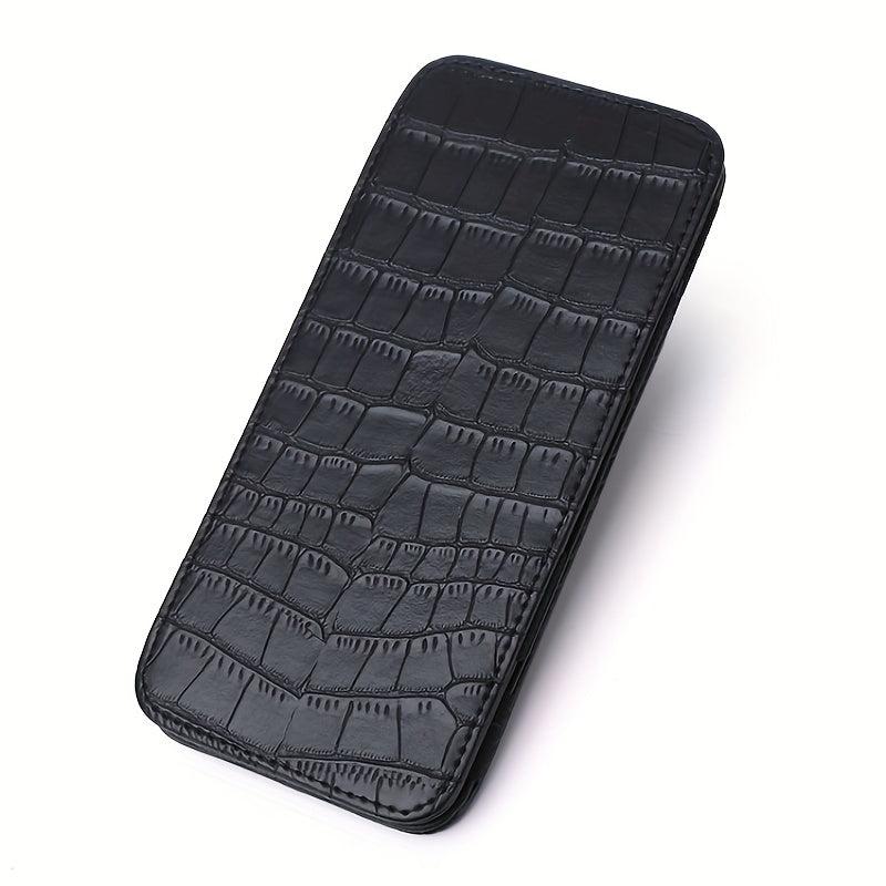 Slim Money Clip Wallet Crocodile Print Long Wallet 3 Card Slots