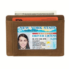 Slim Leather Mini Credit Card Wallet for Men