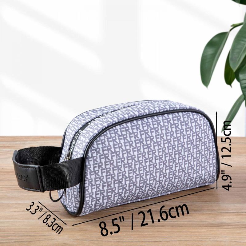 Waterproof PU Leather Toiletry Bag for Men