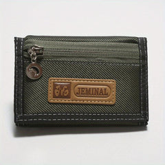 Men's Classic Canvas Wallet Zipper Coin Pocket Sports Money Clip