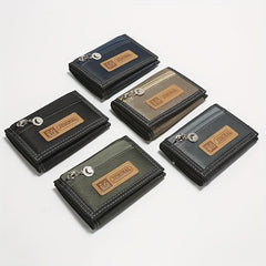 Men's Classic Canvas Wallet Zipper Coin Pocket Sports Money Clip