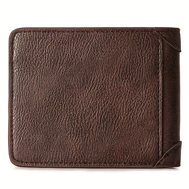 Men's Leather Short Wallet Coin Purse Ultra Thin Personalized Money Holder