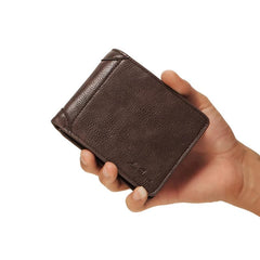 Men's Leather Short Wallet Coin Purse Ultra Thin Personalized Money Holder