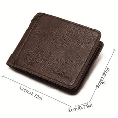 Men's Leather Short Wallet Coin Purse Ultra Thin Personalized Money Holder