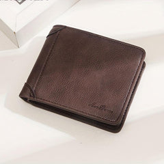 Men's Leather Short Wallet Coin Purse Ultra Thin Personalized Money Holder