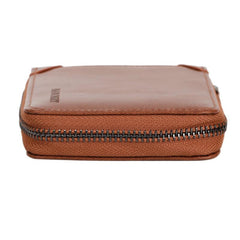 Men's PU Leather Wallet Vintage Zipper Card Holder Travel Storage