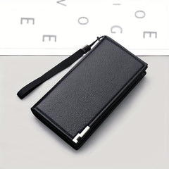 Men's Leather Zipper Long Wallet Business Large Wallet