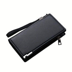 Men's Leather Zipper Long Wallet Business Large Wallet