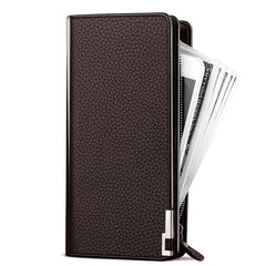 Men's Leather Zipper Long Wallet Business Large Wallet