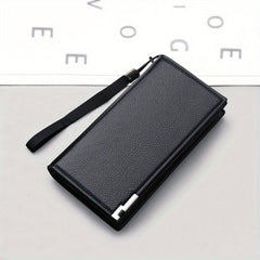 Men's Leather Zipper Long Wallet Business Large Wallet
