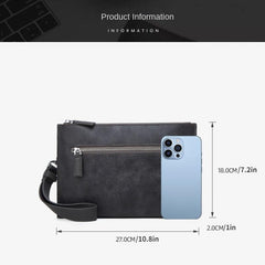 Men's Crazy Horse Leather Clutch Bag Waterproof Business Card Holder