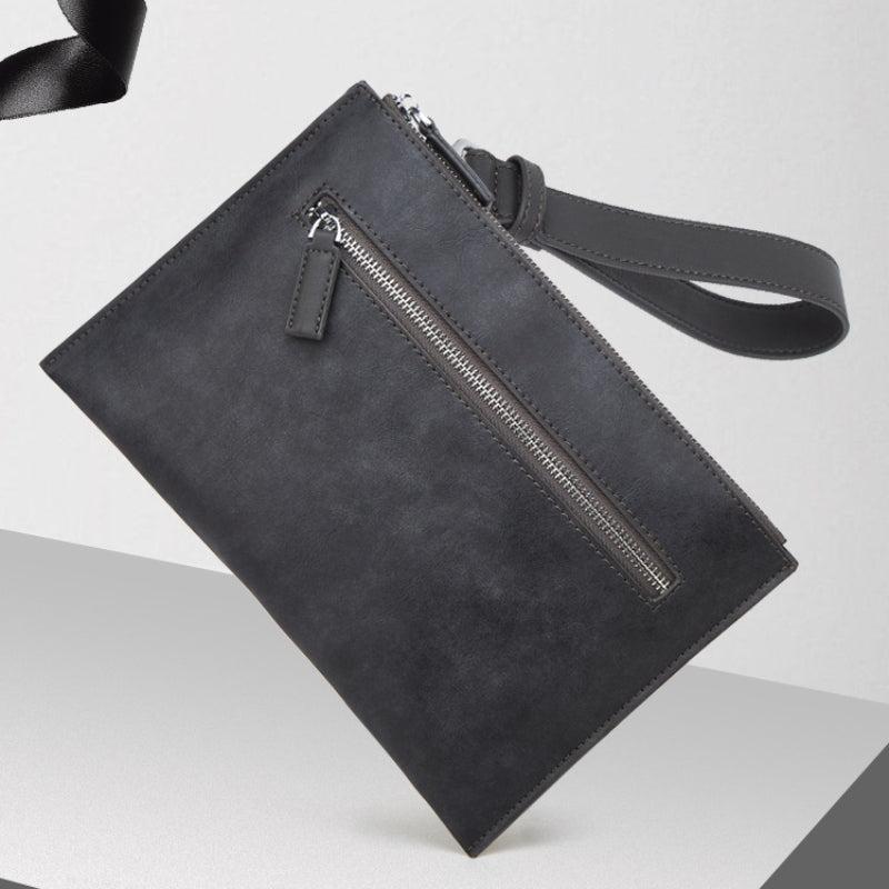 Men's Crazy Horse Leather Clutch Bag Waterproof Business Card Holder