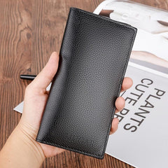 Men's Soft Leather Long Wallet Large Capacity Clutch