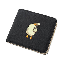 Men's Cartoon Duck Canvas Wallet Ultra Thin