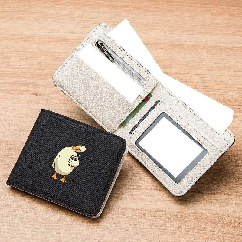 Men's Cartoon Duck Canvas Wallet Ultra Thin