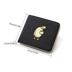 Men's Cartoon Duck Canvas Wallet Ultra Thin