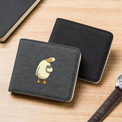 Men's Cartoon Duck Canvas Wallet Ultra Thin