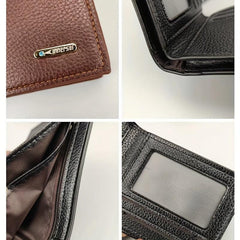 Men's Leather Short Wallet Card Holder Large Capacity Horizontal Wallet