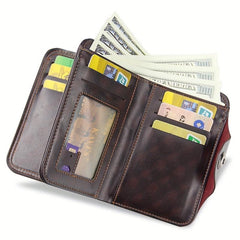 Men's Short Wallet Large Capacity Magnetic Buckle Wallet