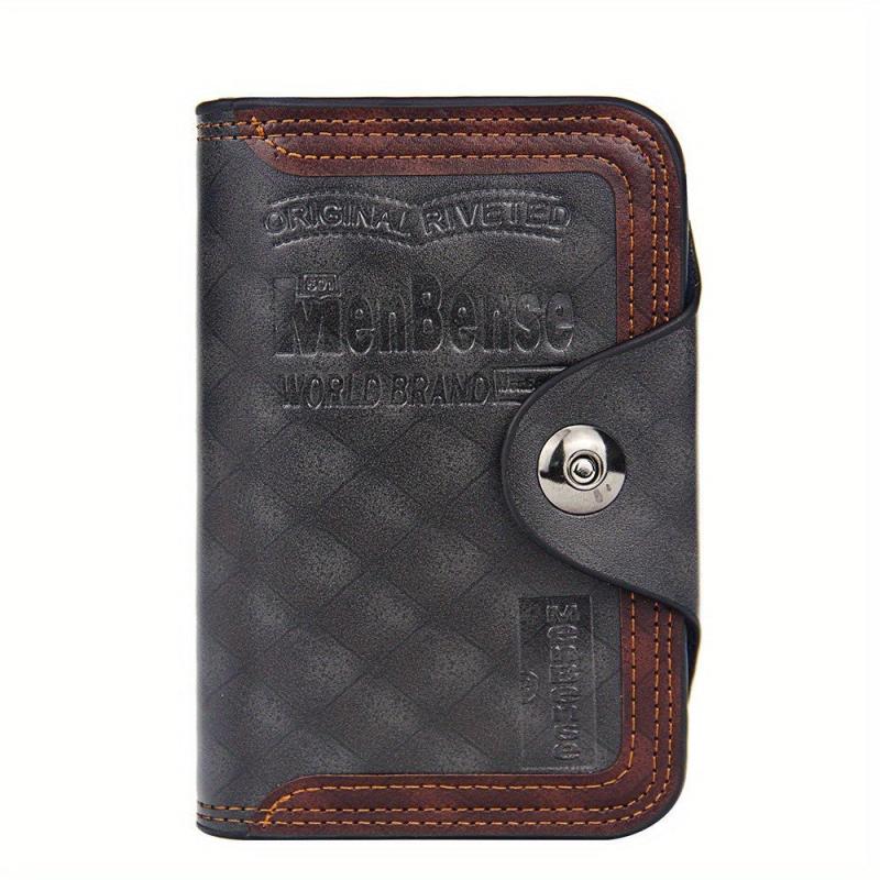 Men's Short Wallet Large Capacity Magnetic Buckle Wallet