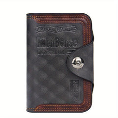 Men's Short Wallet Large Capacity Magnetic Buckle Wallet
