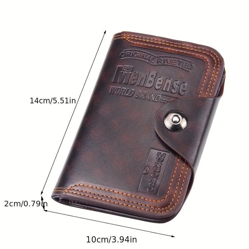 Men's Short Wallet Large Capacity Magnetic Buckle Wallet