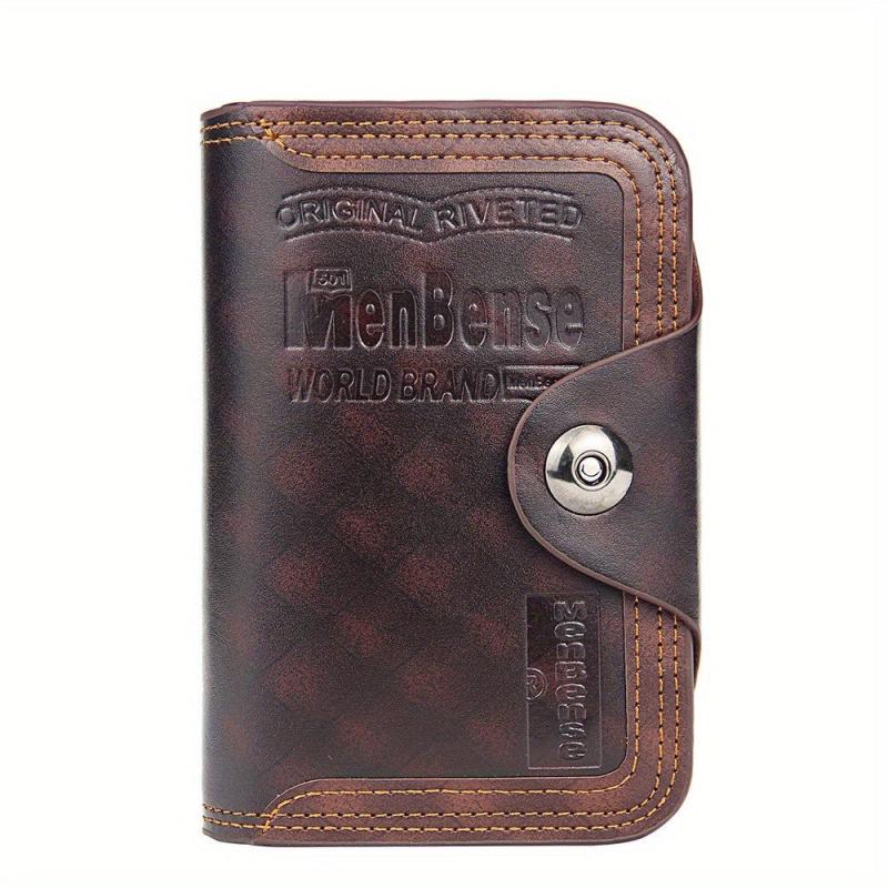 Men's Short Wallet Large Capacity Magnetic Buckle Wallet