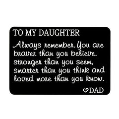 Engraved Wallet Alloy Card Gift To Kids