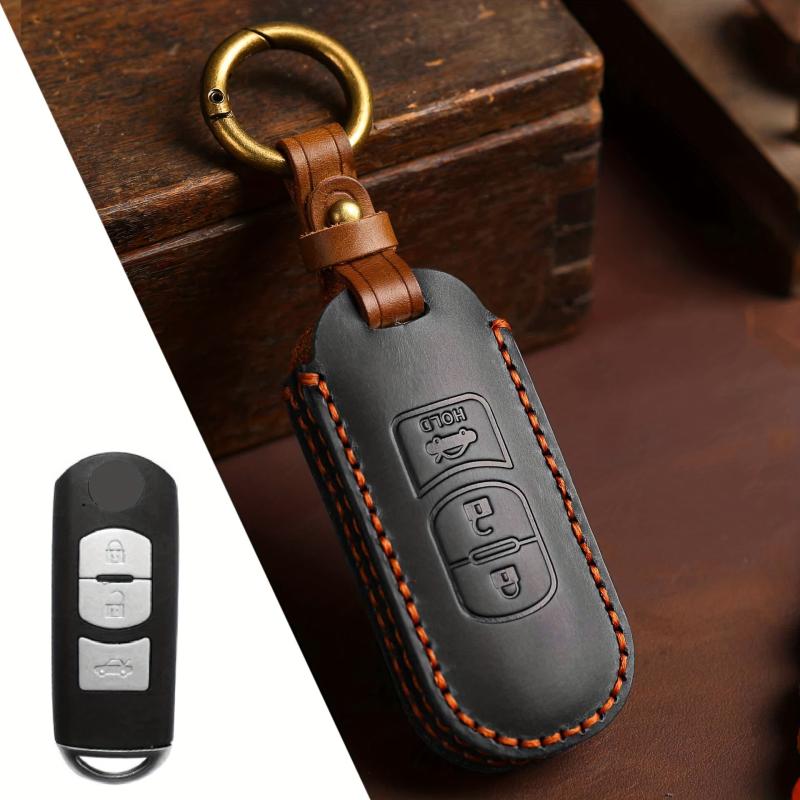 Handcrafted Leather Key Case For Mazda Car
