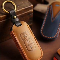 Handcrafted Leather Key Case For Mazda Car