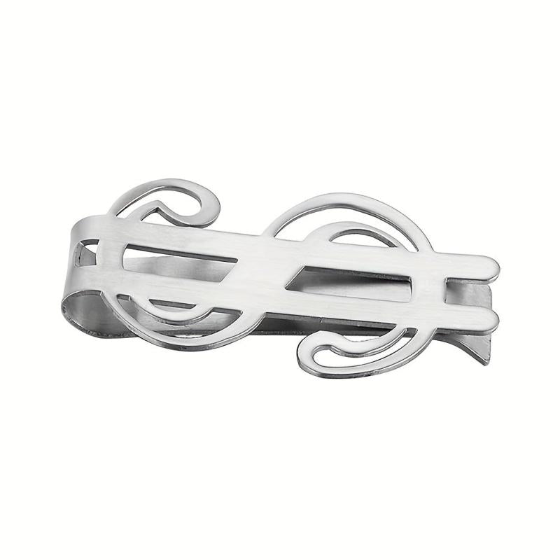 Dollar Symbol Stainless Steel Change Clip Glossy Money Storage