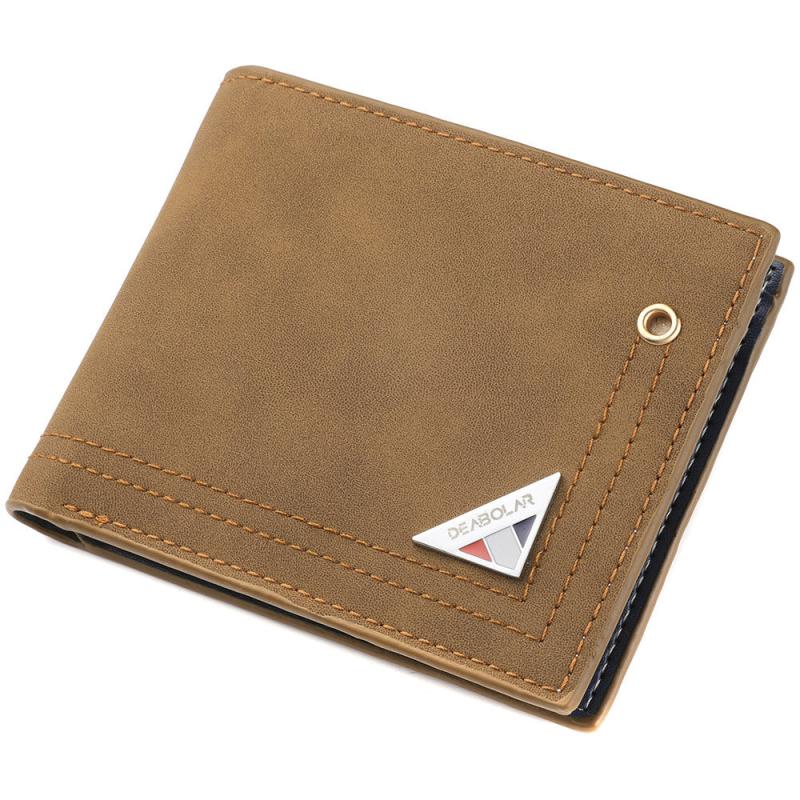 Men's Leather Short Wallet Money Clip Bifold card Holder Purse