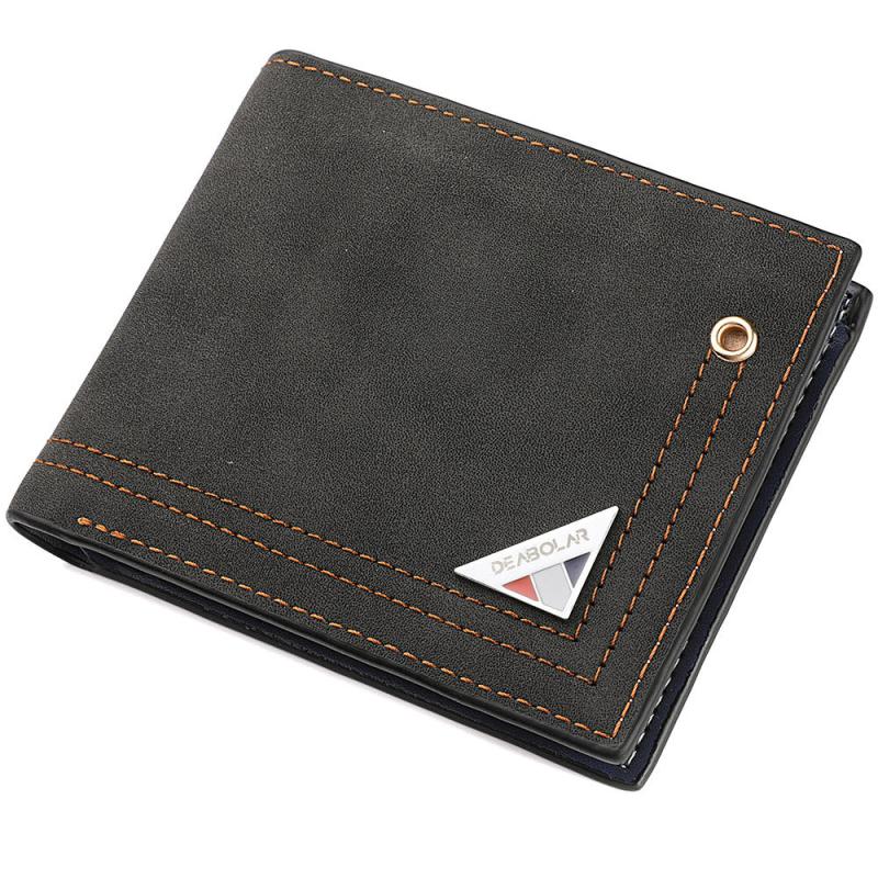 Men's Leather Short Wallet Money Clip Bifold card Holder Purse