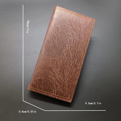 Men's Long Wallet Retro Style Brown Leather Wallet