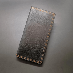 Men's Long Wallet Retro Style Brown Leather Wallet