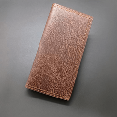 Men's Long Wallet Retro Style Brown Leather Wallet