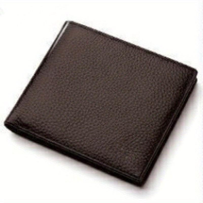 Men's Litchi Embossed Short Wallet Money Clip