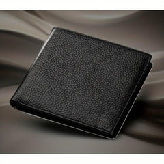 Men's Litchi Embossed Short Wallet Money Clip
