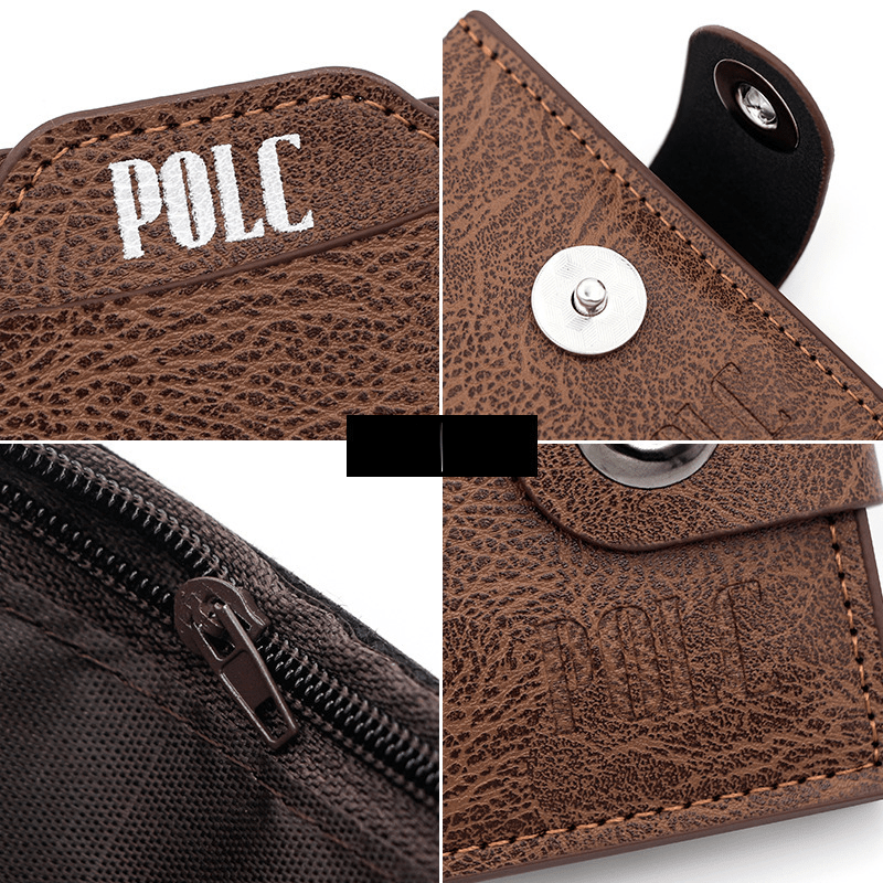 Men's Short Buckle Wallet with Card Slots