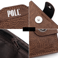 Men's Short Buckle Wallet with Card Slots