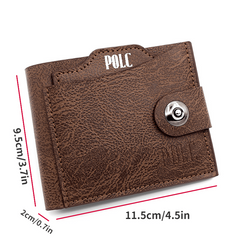 Men's Short Buckle Wallet with Card Slots