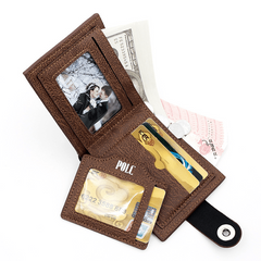 Men's Short Buckle Wallet with Card Slots