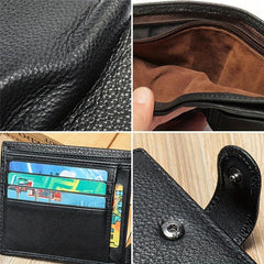 Men's Short Cow Leather Coin Purse Hasp Wallet