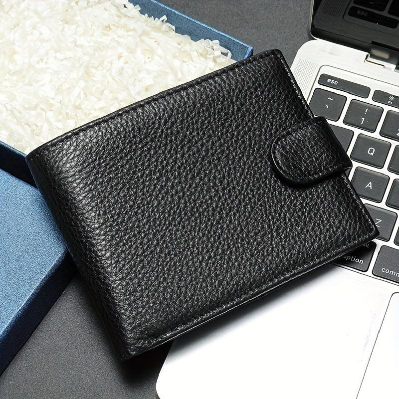 Men's Short Cow Leather Coin Purse Hasp Wallet