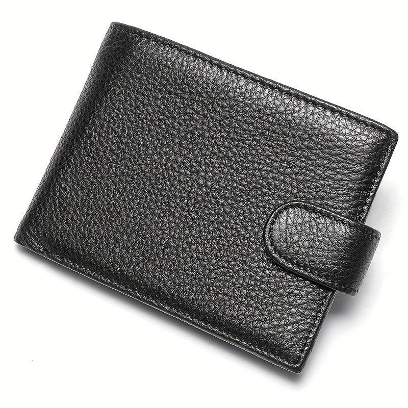 Men's Short Cow Leather Coin Purse Hasp Wallet