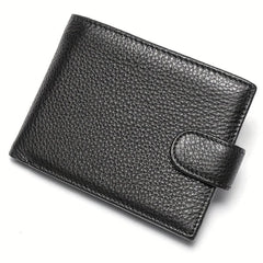 Men's Short Cow Leather Coin Purse Hasp Wallet